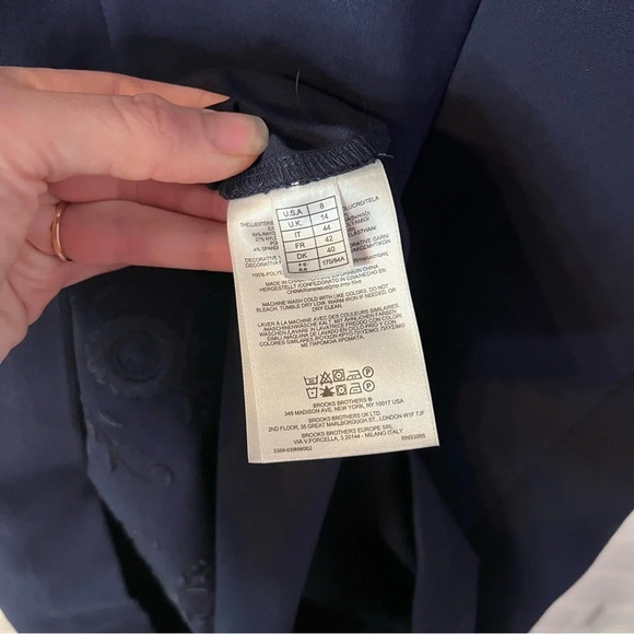 Brooks Brothers Navy Blue Embroidered Floral Knee Length Dress, Women’s Size 8 - Picture 6 of 9